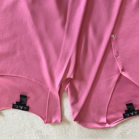J.A.C. 2 Piece Sweater Set, pink, button cardigan, square neck sleeveless shell - Picture 6 of 13